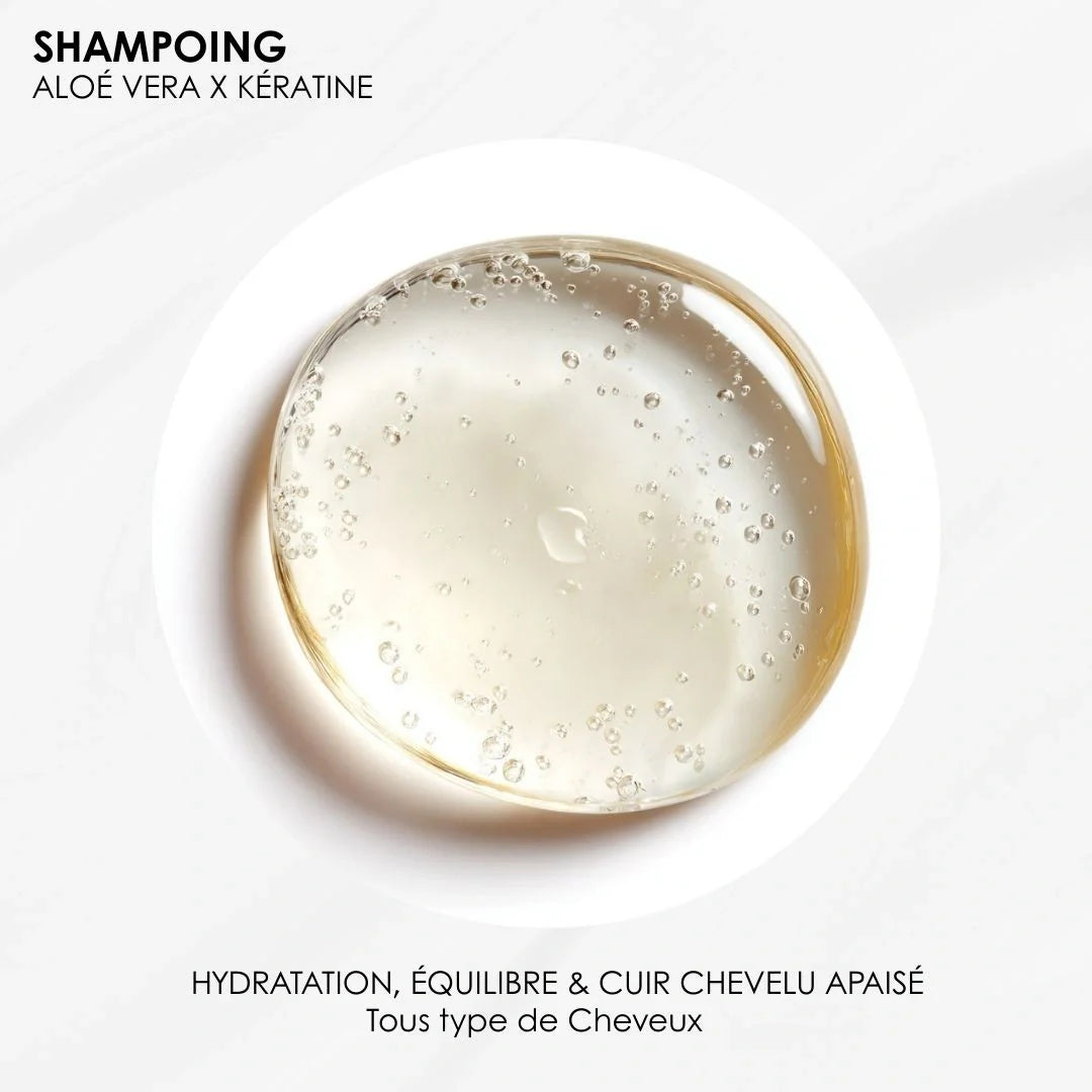 Duo shampoings Aloe vera & Kératine – Purification & Hydratation