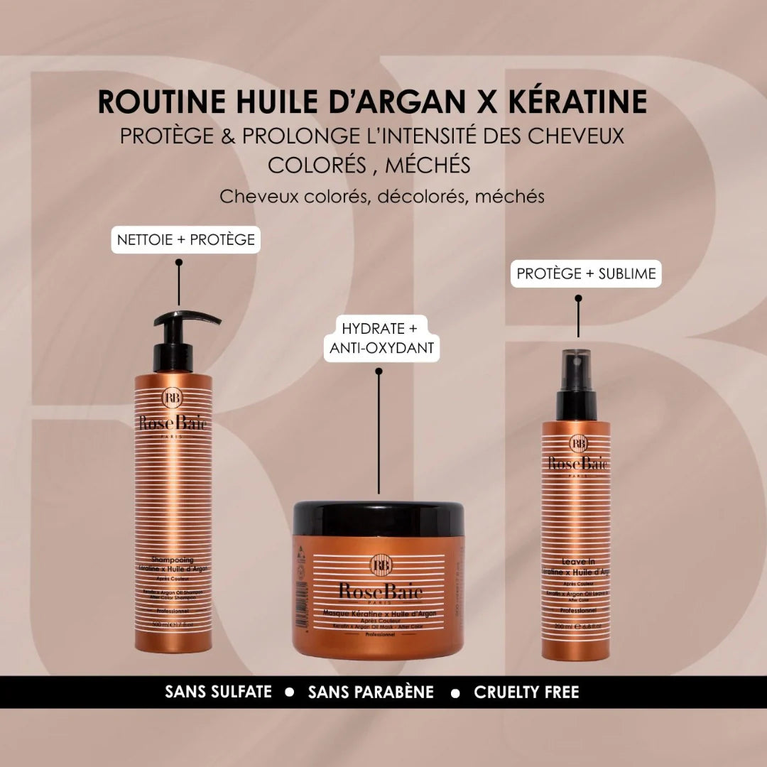Masque Argan & Kératine  - Protection des cheveux colorés et méchés, antioxydant