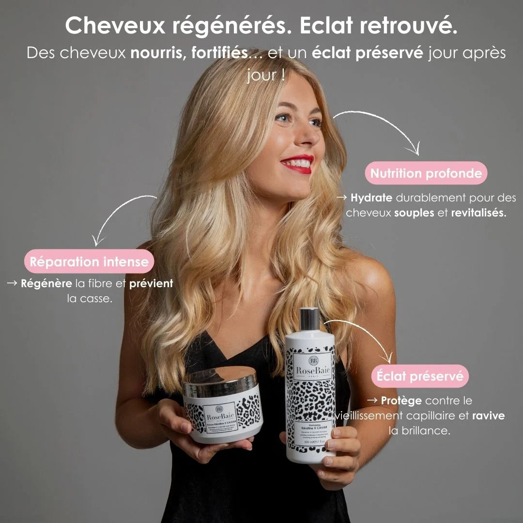 Masque Premium duo Caviar & Kératine - Anti-âge, réparation intense