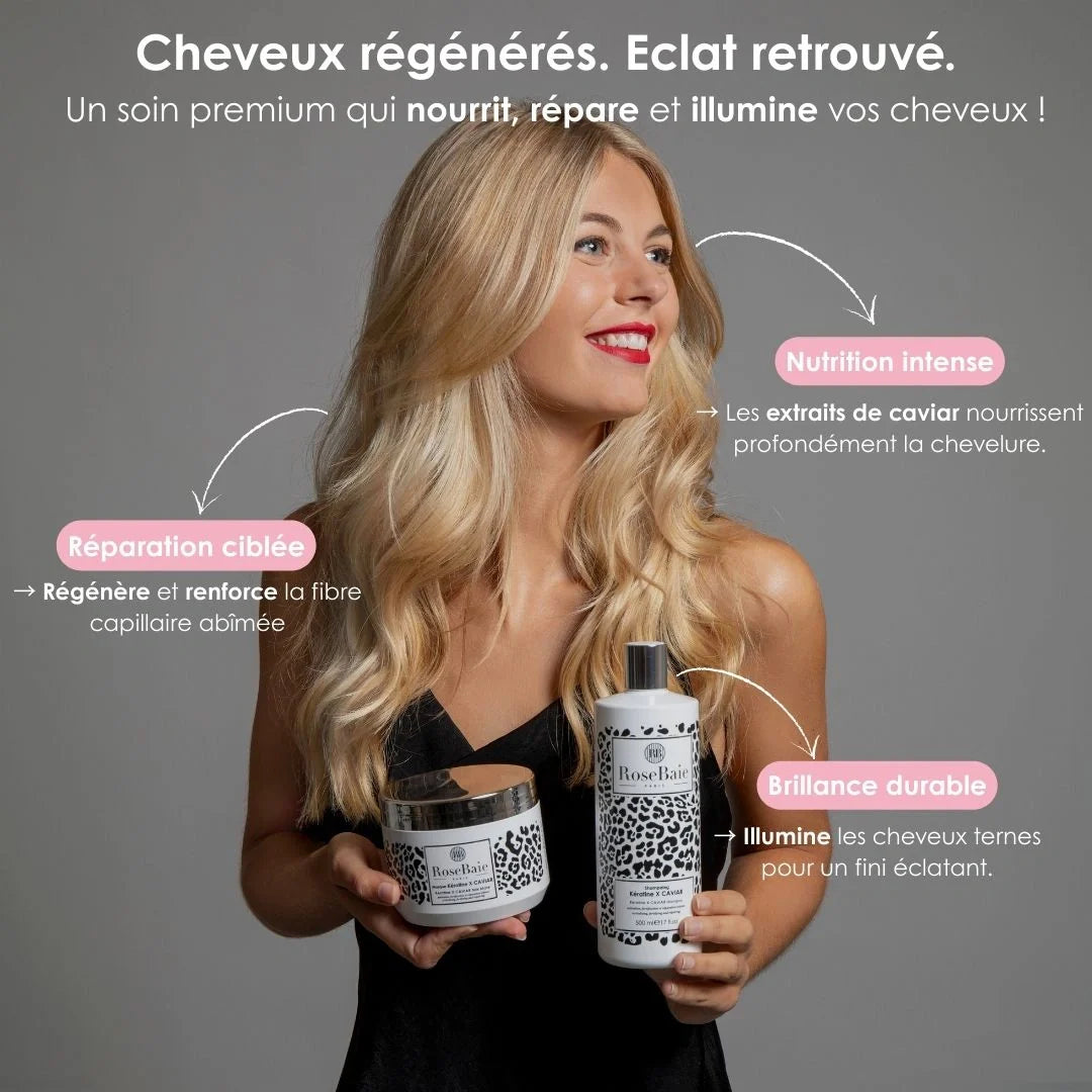 Shampoing Premium duo Caviar & Kératine - Anti-âge, réparation intense
