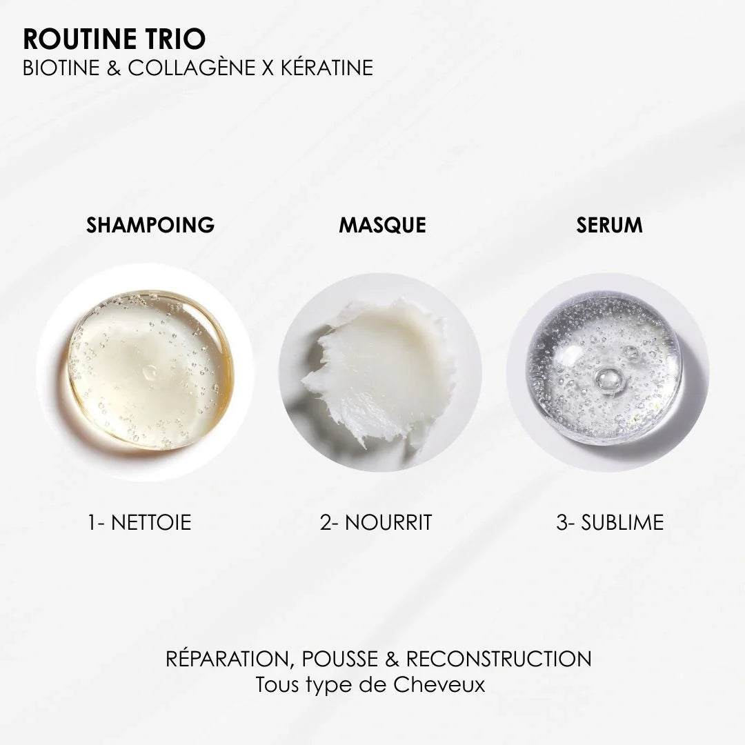 Routine trio Biotine & Collagène - Réparation, pousse, reconstruction